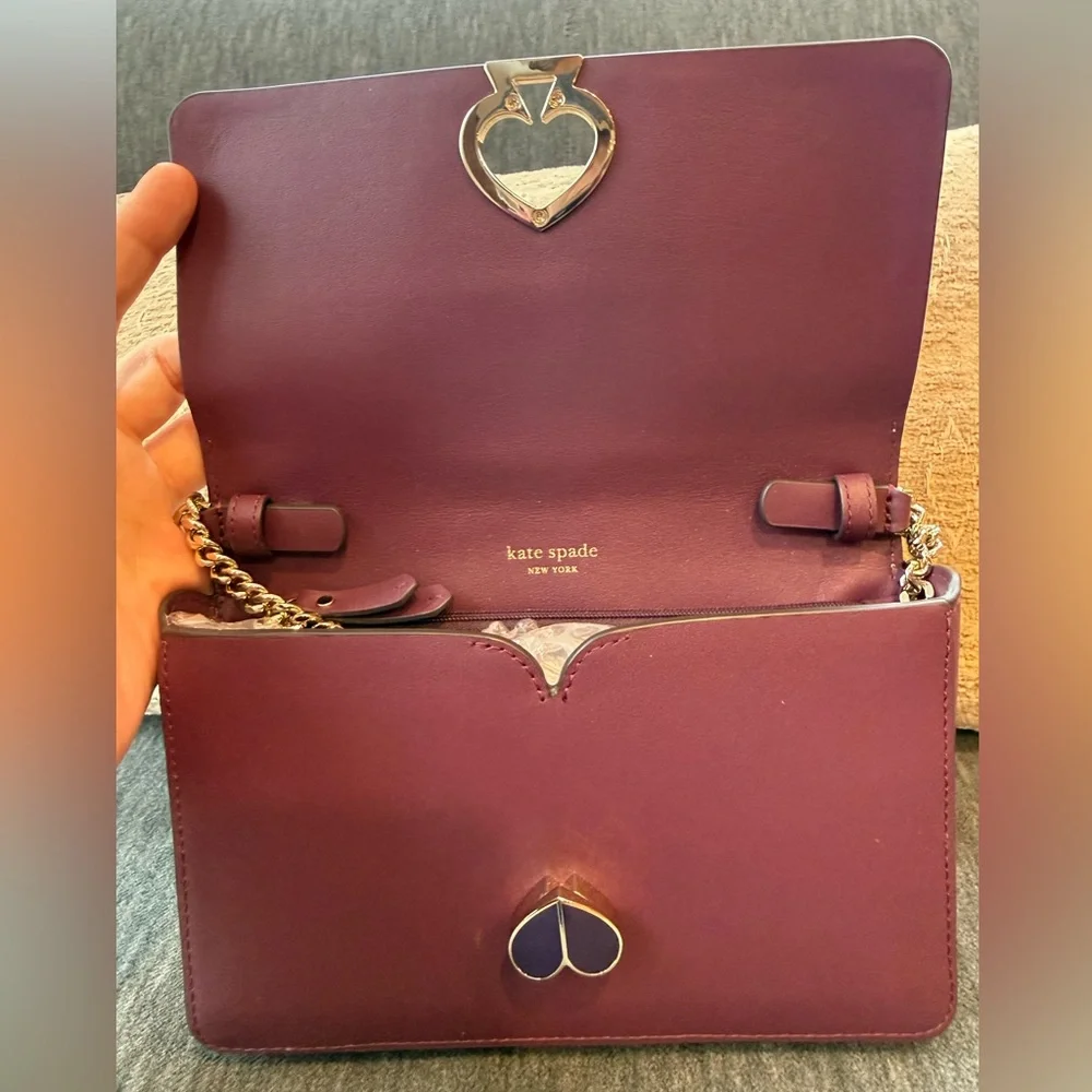 ✔️Kate Spade Nicola Purple Leopard Print Leather & Calf Hair Crossbody Bag
